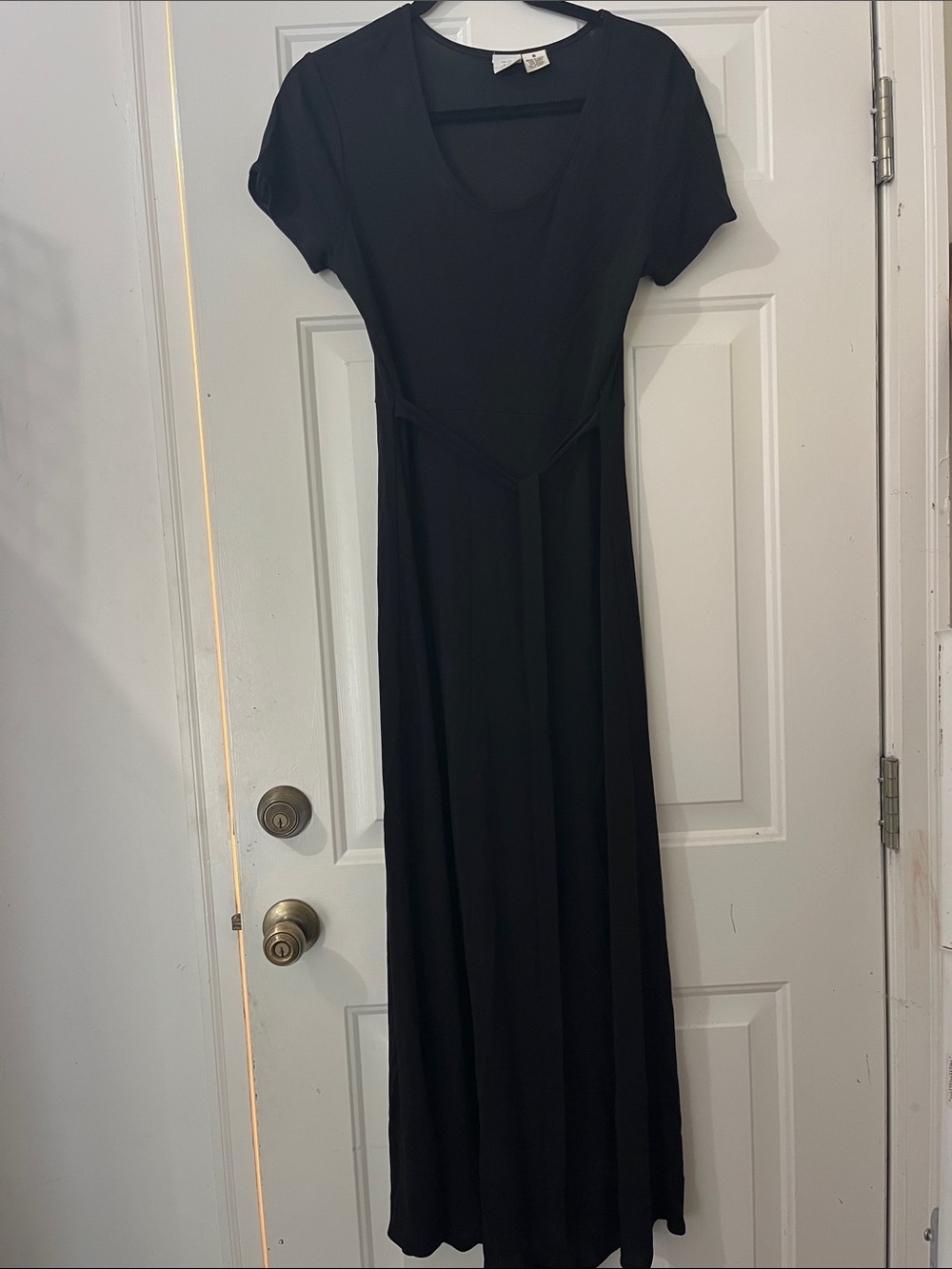 Armani Exchange Black Short-Sleeve Maxi Dress
